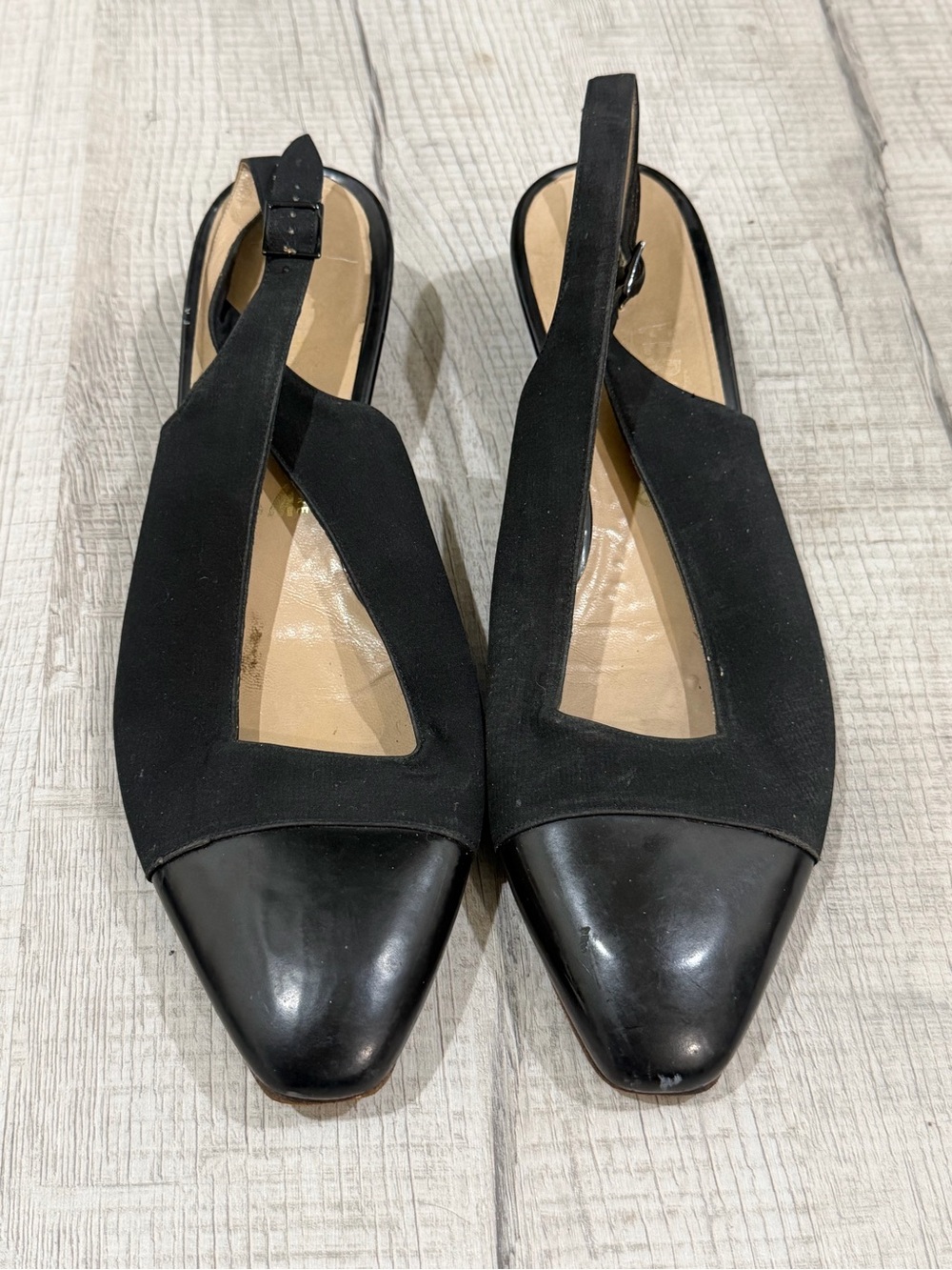 Salvatore Ferragamo Black Slingback Flats